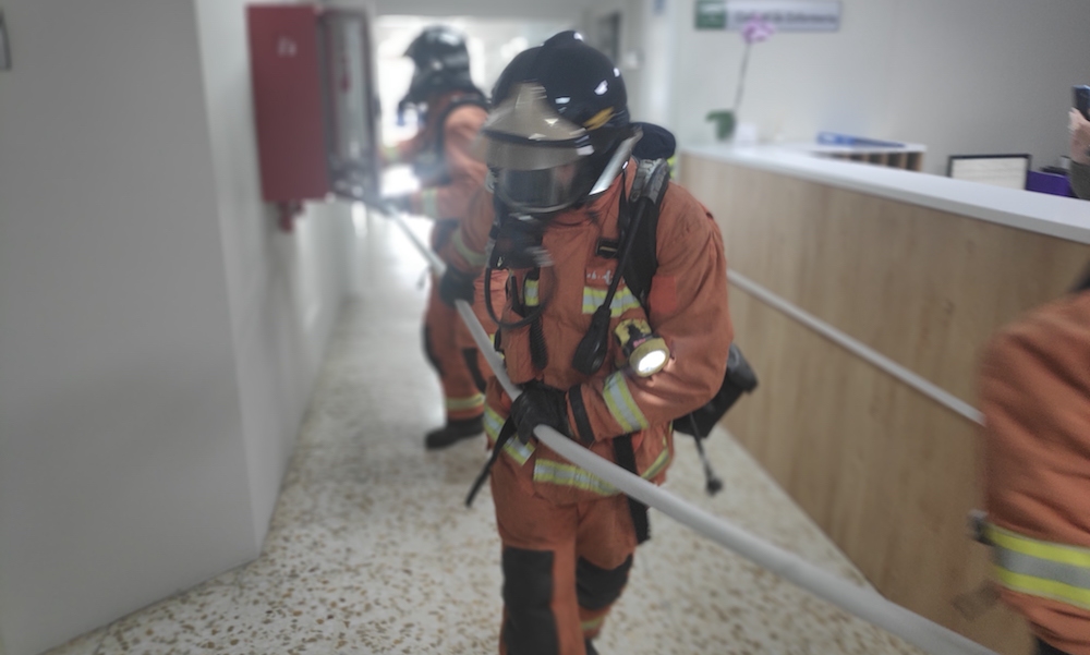 El Área Sanitaria Norte realiza con éxito varios simulacros de incendios en los centros de su zona de acción